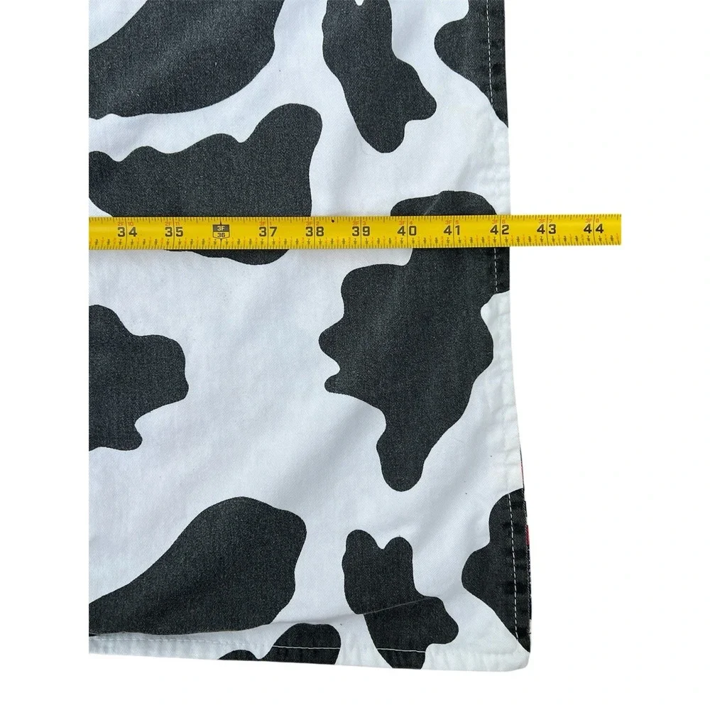 VTG 90s Handmade Baby Blanket Cow Bandana Print Western Reversible Cotton 42